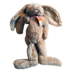 Bunny Brown Plush Floppy Eared Rabbit 13.25 Inches Plus Ears Nestle Handmade Tag